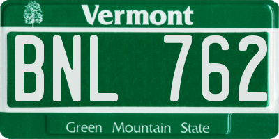 VT license plate BNL762