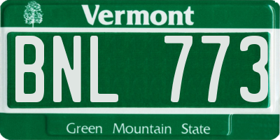 VT license plate BNL773