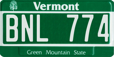 VT license plate BNL774