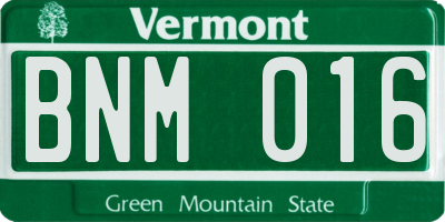 VT license plate BNM016