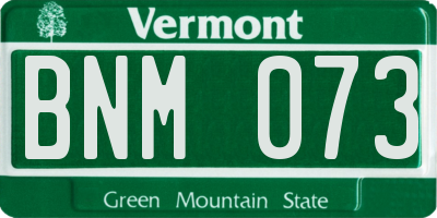 VT license plate BNM073
