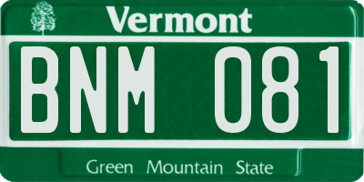VT license plate BNM081
