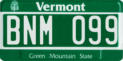 VT license plate BNM099