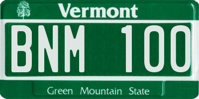 VT license plate BNM100