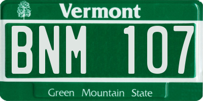VT license plate BNM107