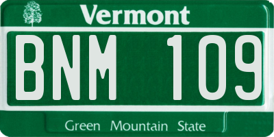VT license plate BNM109