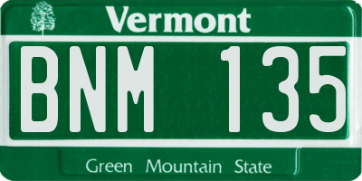 VT license plate BNM135