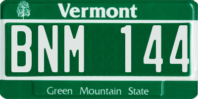 VT license plate BNM144