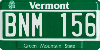 VT license plate BNM156