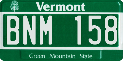 VT license plate BNM158