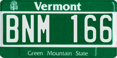 VT license plate BNM166