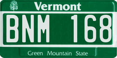 VT license plate BNM168