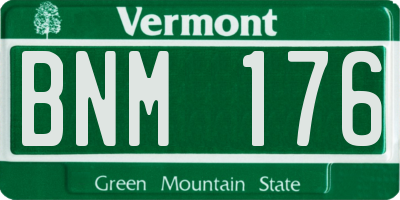 VT license plate BNM176