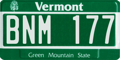VT license plate BNM177