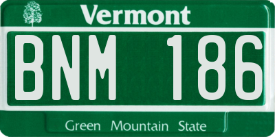 VT license plate BNM186