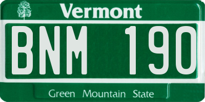 VT license plate BNM190