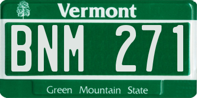 VT license plate BNM271