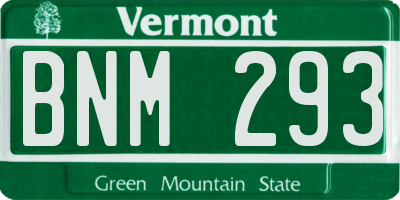 VT license plate BNM293