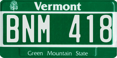 VT license plate BNM418