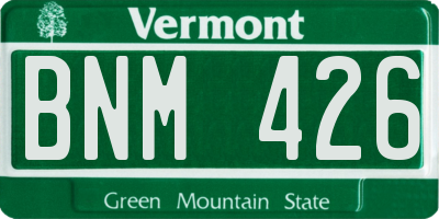 VT license plate BNM426