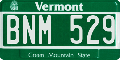 VT license plate BNM529