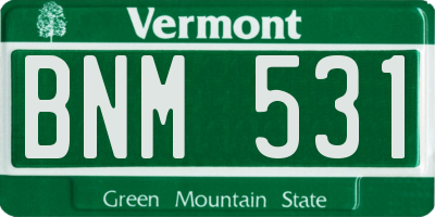 VT license plate BNM531