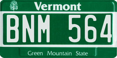 VT license plate BNM564