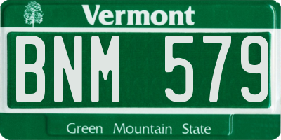 VT license plate BNM579