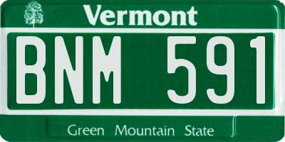 VT license plate BNM591
