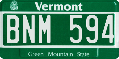 VT license plate BNM594