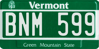 VT license plate BNM599