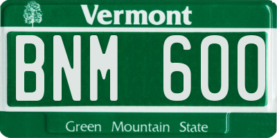 VT license plate BNM600