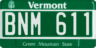 VT license plate BNM611