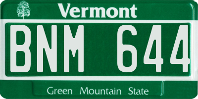 VT license plate BNM644