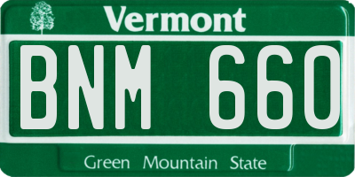 VT license plate BNM660