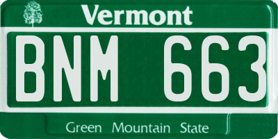 VT license plate BNM663