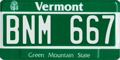 VT license plate BNM667