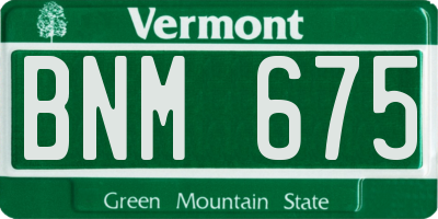 VT license plate BNM675