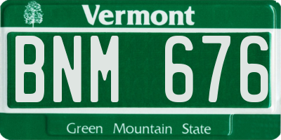 VT license plate BNM676