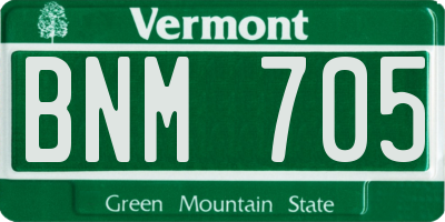 VT license plate BNM705