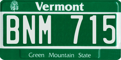 VT license plate BNM715