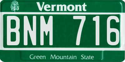 VT license plate BNM716