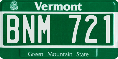 VT license plate BNM721