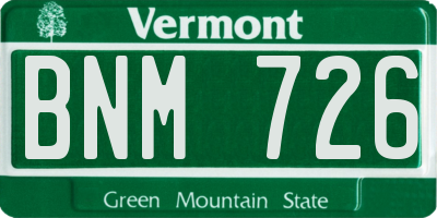 VT license plate BNM726