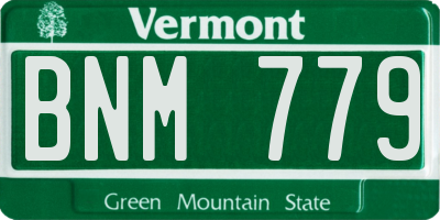 VT license plate BNM779