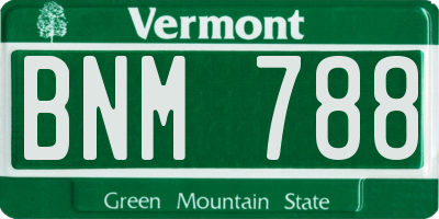 VT license plate BNM788