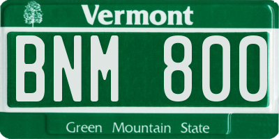VT license plate BNM800