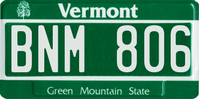 VT license plate BNM806