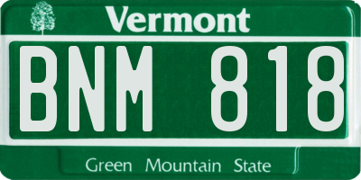 VT license plate BNM818