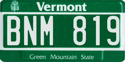VT license plate BNM819